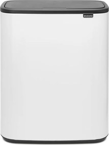 Bidone in acciaio bianco touch per raccolta differenziata 60 l Bo Touch Bin - Brabantia