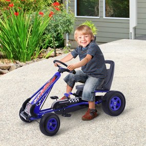 Costway Go Kart per bambini a pedali regolabile, Go kart con sedile in PP 98x59x61cm 4 Colori