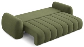 Divano verde allungabile/con contenitore con rivestimento in bouclé 266 cm Pele – Makamii