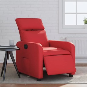 Poltrona Reclinabile Elettrica Rossa İn Similpelle /