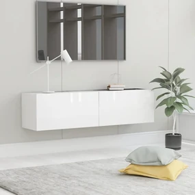 Mobile tv bianco lucido 120x30x30 cm in truciolato