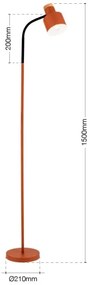 Orion - Lampada da terra GILI 1xE27/40W/230V colore mattone
