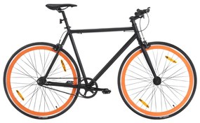 Bicicletta A Scatto Fisso Nera E Arancione 700c 51 Cm /