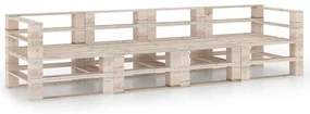 Divano da giardino su pallet a 4 posti in legno di pino