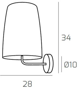 Applique Contemporanea Shaded Metallo E Vetro Cromo 1 Luce E27