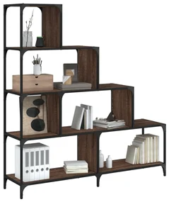 Libreria 4gradini rovere marrone 139x33,5x149 legno multistrato
