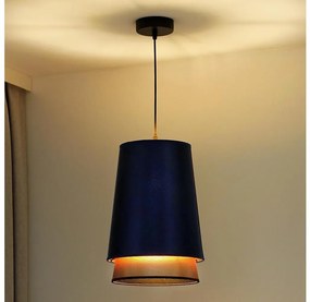 Duolla - Lampadario a sospensione con filo BELL SHINY 1xE27/15W/230V diametro 25 cm blu/rame