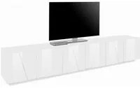 Mobile Porta Tv 6 ante Moderno 243,6x44,2x46cm - PULSE Colore: bianco laccato lucido