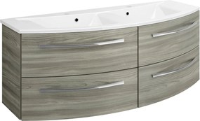 Mobile da bagno sospeso sotto lavabo L 130 x H 48 x P 48 cm grigio, 4 cassetti PELIPAL Image