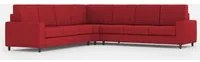 Divano Angolare 7 Posti 286x286x85 cm Sakar in Tessuto Rosso