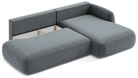 Divano angolare blu polveroso allungabile (con penisola a destra/con chaise lounge) Hale – Makamii