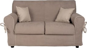 Divano 2 posti tessuto sfoderabile VERONA 150 cm Tortora bordino beige