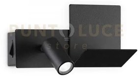 Komodo destra applique a parete led 3000k 4,5w  240 lm con usb nero