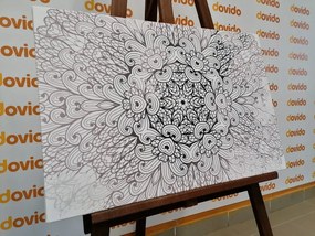 Stampa su tela – Mandala etnica in bianco e nero