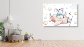 Quadro su tela – Elefantino in aeroplano
