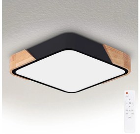 Brilagi - Lampada LED dimmerabile PILANA LED/48W/230V rovere/nero 42x42 cm + telecomando
