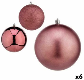 Set di palline di Natale Rosa Plastica Ø 12 cm (6 Unità)