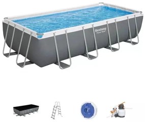 Piscina Power Steel - Grigio Bianco - 549x274x122 cm - Bestway