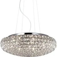 Sospensione Contemporanea King Metallo-Cristallo Cromo 7 Luci G9 3W 3000K