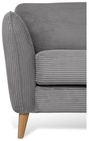 Divano angolare in velluto a coste grigio scuro (angolo destro) Paris - Scandic