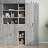 Credenza Grigio Sonoma 30x42,5x185 cm in Legno Multistrato 846241