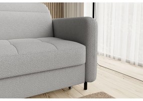 Divano angolare grigio allungabile/con contenitore (con penisola a sinistra/con chaise lounge) e rivestimento in bouclé Gomsi – ELTAP