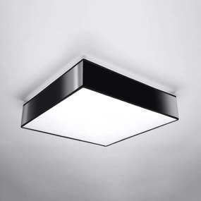 Plafoniera Quadrata da Soffitto in PVC 3xE27 HORUS 45 Nera da interno