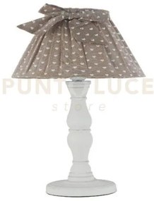 Lume sweet bianco con paralume cuori tortora 1 luce attacco e14 22x...