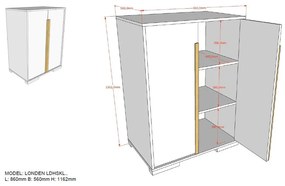 Mobile per bambini bianco 98x116 cm London - Vipack