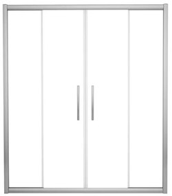 Porta doccia scorrevole Namara L 150 x H 195cm, Sp. 8 mm in vetro vetro senza finitura / trasparente profilo cromo
