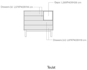 Cassettiera bassa grigio scuro 90x90 cm Corvo - Teulat