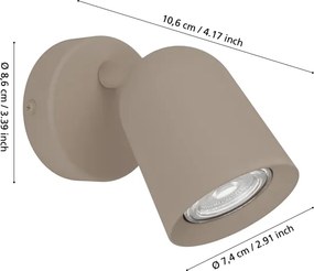 Eglo 902343 - Applique da parete orientabile CAMALDOLI 1xGU10/5W/230V beige