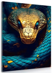 Quadro su tela – Serpente blu-oro