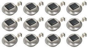 Lampade Solari Da Esterno 12 Pz Led Rotonde 12 Cm Bianche /