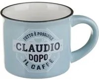 Tazzina caffè con nome Claudio in gres porcellanato