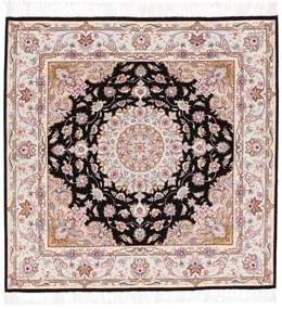 Tabriz Tappeto 150 x 150 Grigio (Iran) Annodato A Mano