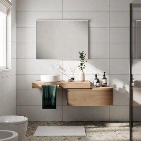 Top per lavabo STEP/STAR L 100.3 x H 10 x P 46.5 cm rovere mdf
