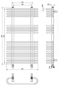 Kamalu - Scaldabagno Termoarredo 500x900mm cromato modello Kam-380