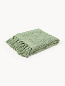 Coperta lavorata a maglia con nappe Nalani