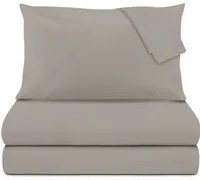 Completo letto matrimoniale cotone raso grigio