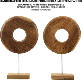 Scultura Dorat In Teak Riciclato Cm 35X10X58 (Pezzi Unici - Non Rip. In Serie)