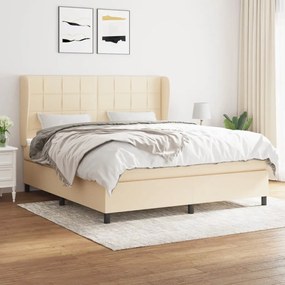 Giroletto A Molle Con Materasso Crema 160x200 Cm İn Tessuto /
