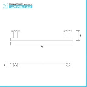 Lampada LED per specchio 75 cm luce naturale e doppia installazione