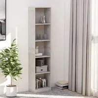 Libreria a 5 Ripiani Grigio Cemento 40x24x175 cm in Truciolato 800850