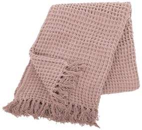 Coperta in cotone rosa, 130 x 170 cm Waffle - Tiseco Home Studio