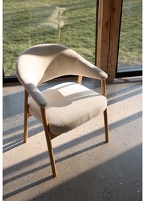 Set di sedie da pranzo color crema in rovere massiccio con braccioli 2 pz Elk – Unique Furniture