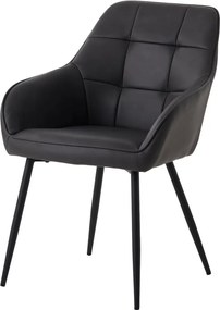 Set di sedie da pranzo grigio scuro in imbottito con braccioli 2 pz Nolan Square – Unique Furniture