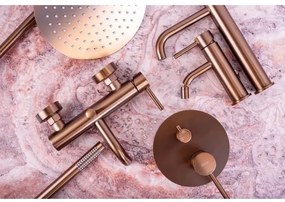 REA-B1112 - Miscelatore per lavabo LUNGO 16,5 cm, finitura in rame spazzolato