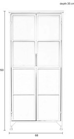 Vetrina metallica bianca 35x150 cm Miya - White Label