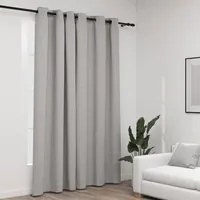 Tenda Oscurante Effetto Lino con Occhielli Grigio 290x245 cm cod mxl 77649